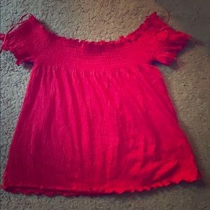 Red crop top
